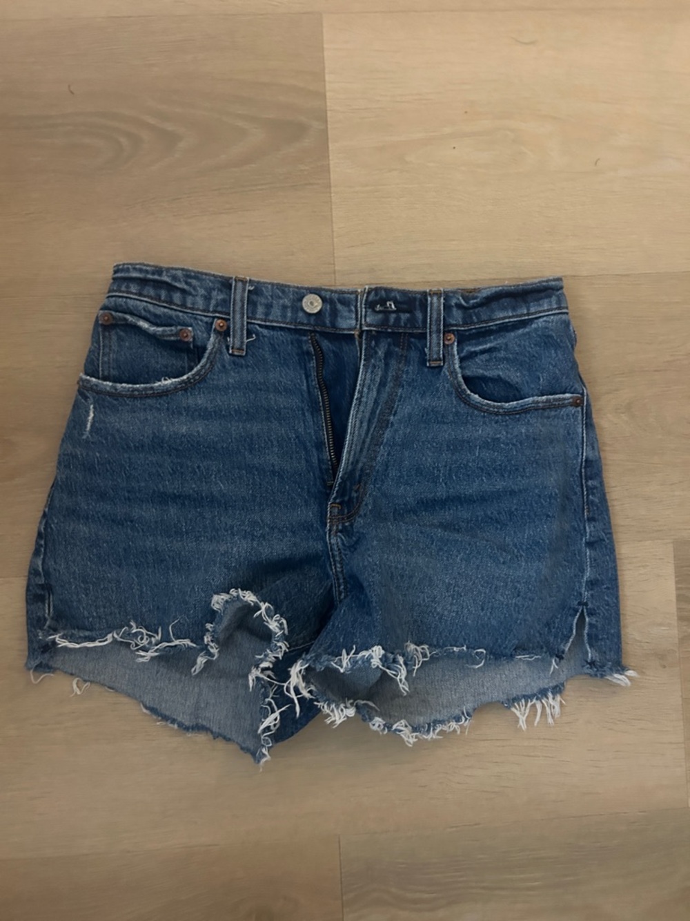 Abercrombie & Fitch Frayed Blue Denim Cutoff Shorts